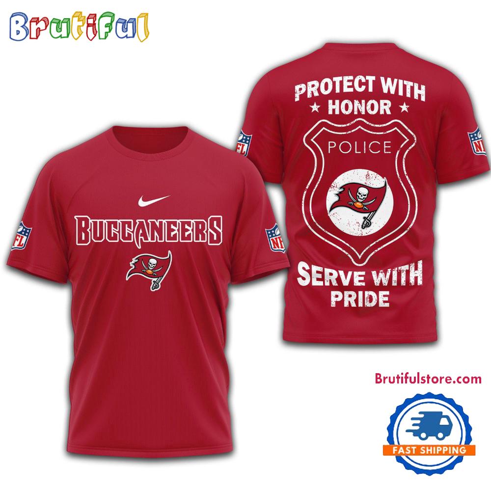 Sportswearmerch Tampa Bay Buccaneers NFL Protech With Honor Police T-shirt For Fan