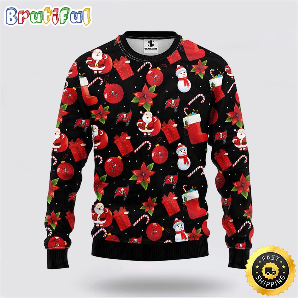 Sportswearmerch Tampa Bay Buccaneers NFL Santa Claus Snowman Ugly Christmas Sweater For Fan