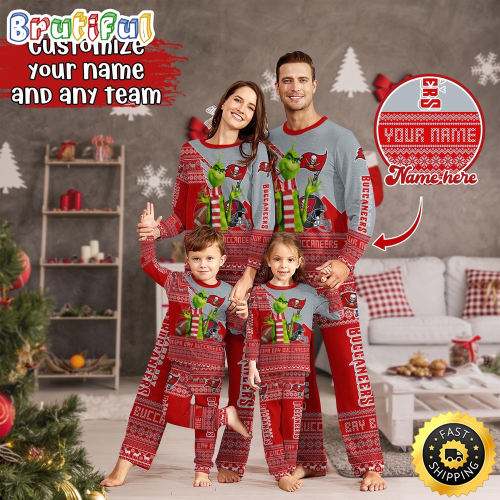 Sportswearmerch Tampa Bay Buccaneers NFL Sports Personalized Pajamas Family For Fan