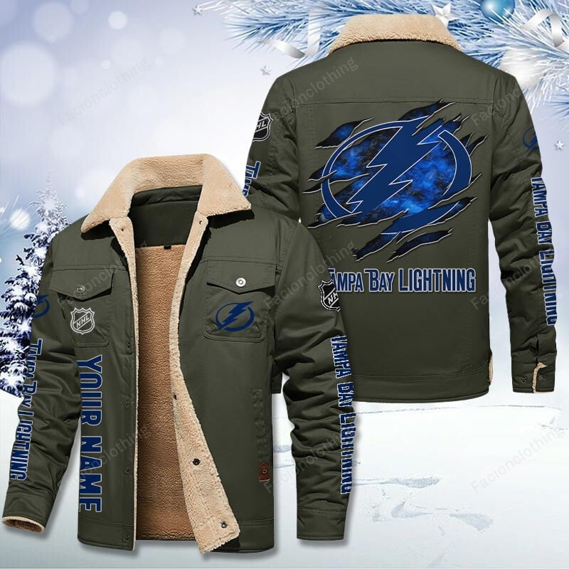 Sportswearmerch Tampa Bay Lightning NHL Personalized Cotton Jacket For Fan