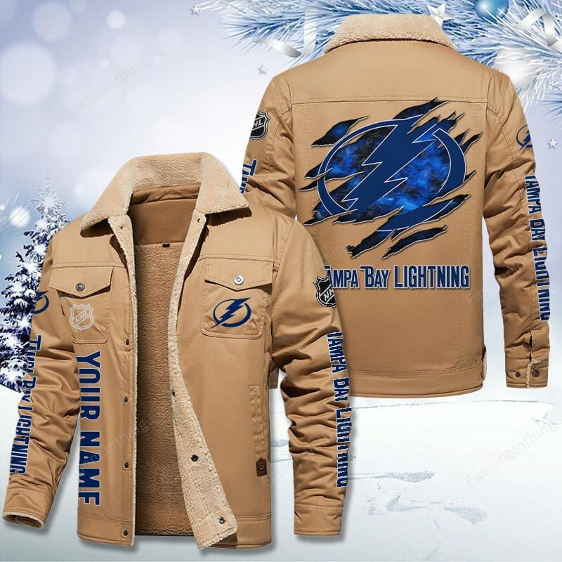 Sportswearmerch Tampa Bay Lightning NHL Personalized Cotton Jacket For Fan