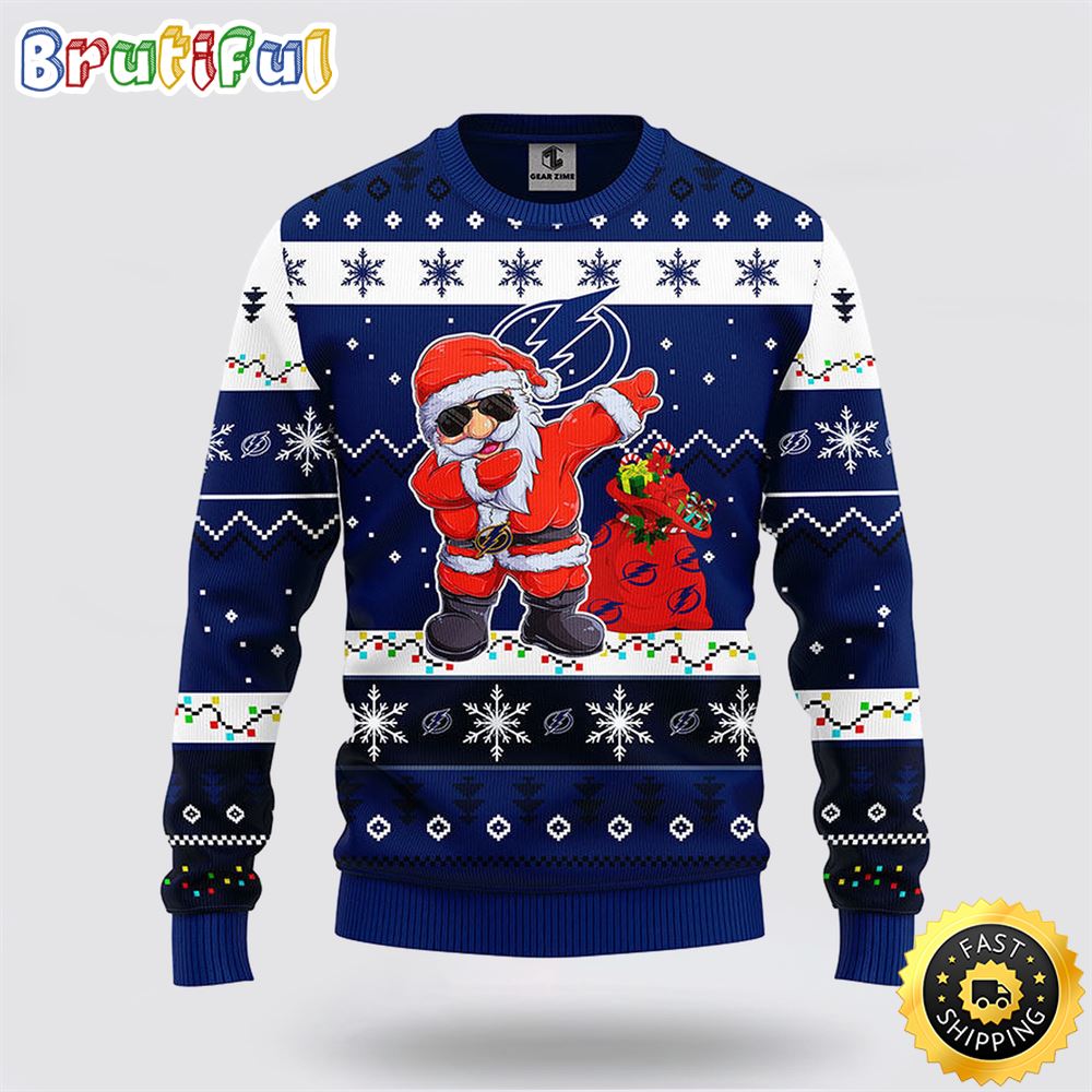 Sportswearmerch Tampa Bay Lightning NHL Santa Claus Ugly Christmas Sweater For Fan