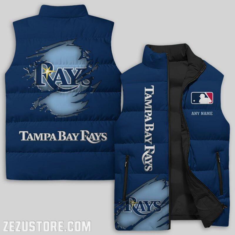 Sportswearmerch Tampa Bay Rays MLB MLB Sleeveless Puffer Jacket For Fans