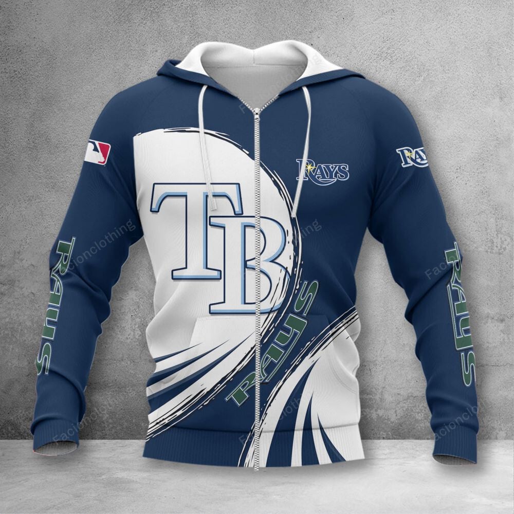 Sportswearmerch Tampa Bay Rays MLB Personalized Zip Hoodie For Fan