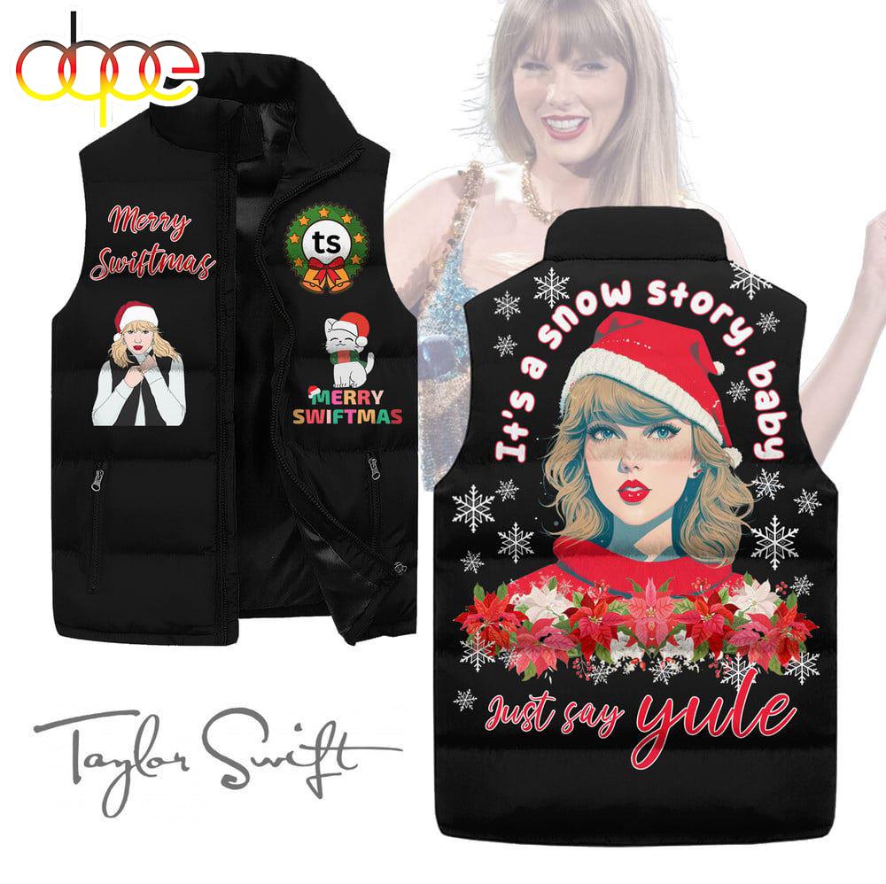 Sportswearmerch Taylor Swift Music Hat Xmas Personalized Sleeveless Puffer Jacket For Fan