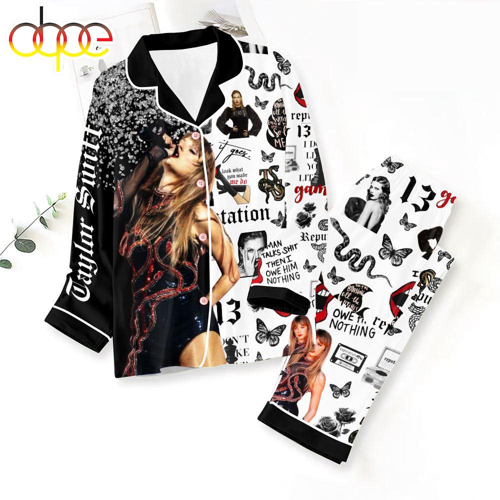 Sportswearmerch Taylor Swift Music 's Button Down Christmas Personalized Pajamas For Fan