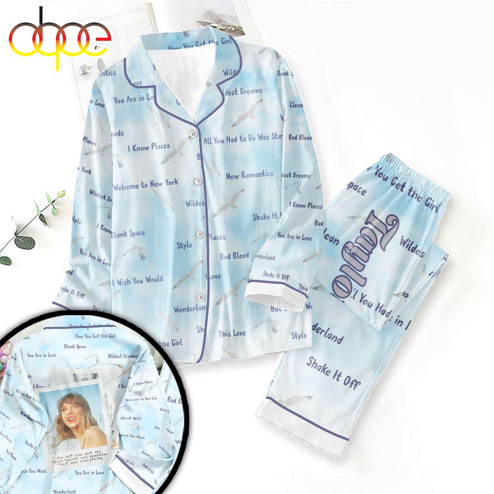 Sportswearmerch Taylor Swift Music 's How You Get The Girl Blue Design Christmas Personalized Pajamas For Fan