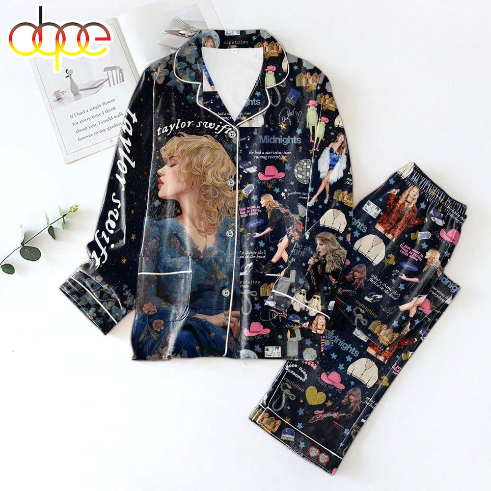 Sportswearmerch Taylor Swift Music 's The Tortured Poets Department Button Christmas Personalized Pajamas For Fan