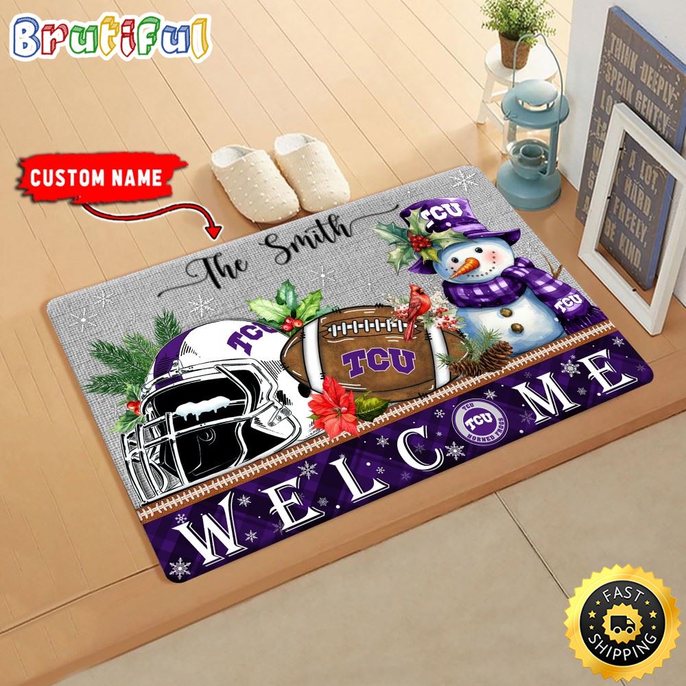 Sportswearmerch TCU Horned Frogs NCAA Christmas Doormat For Fan