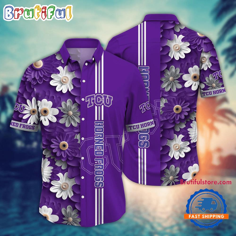 Sportswearmerch TCU Horned Frogs NCAA Flower Summer Personalized Hawaiian Shirt For Fan