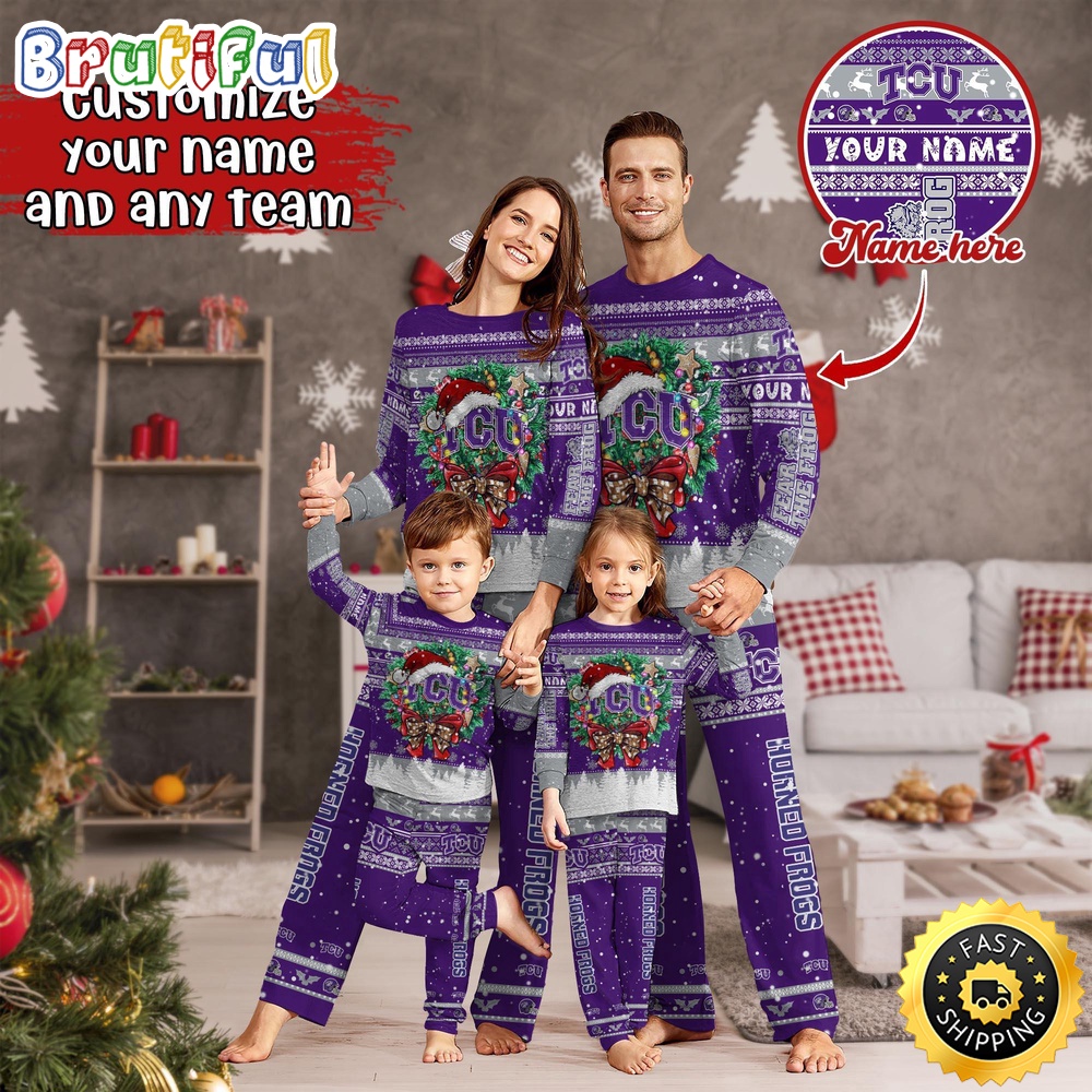 Sportswearmerch TCU Horned Frogs NCAA Personalized Pajamas Family For Fan