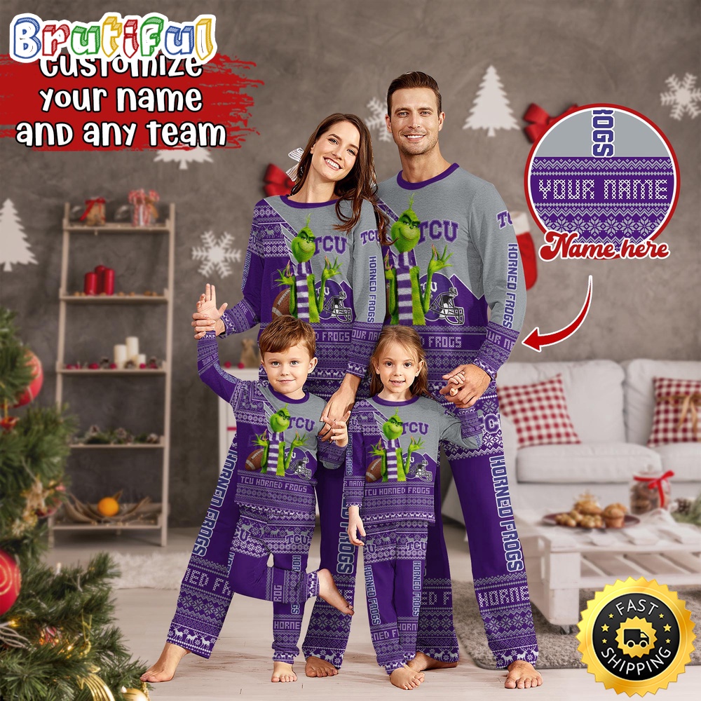 Sportswearmerch TCU Horned Frogs NCAA Personalized Pajamas Family For Fan