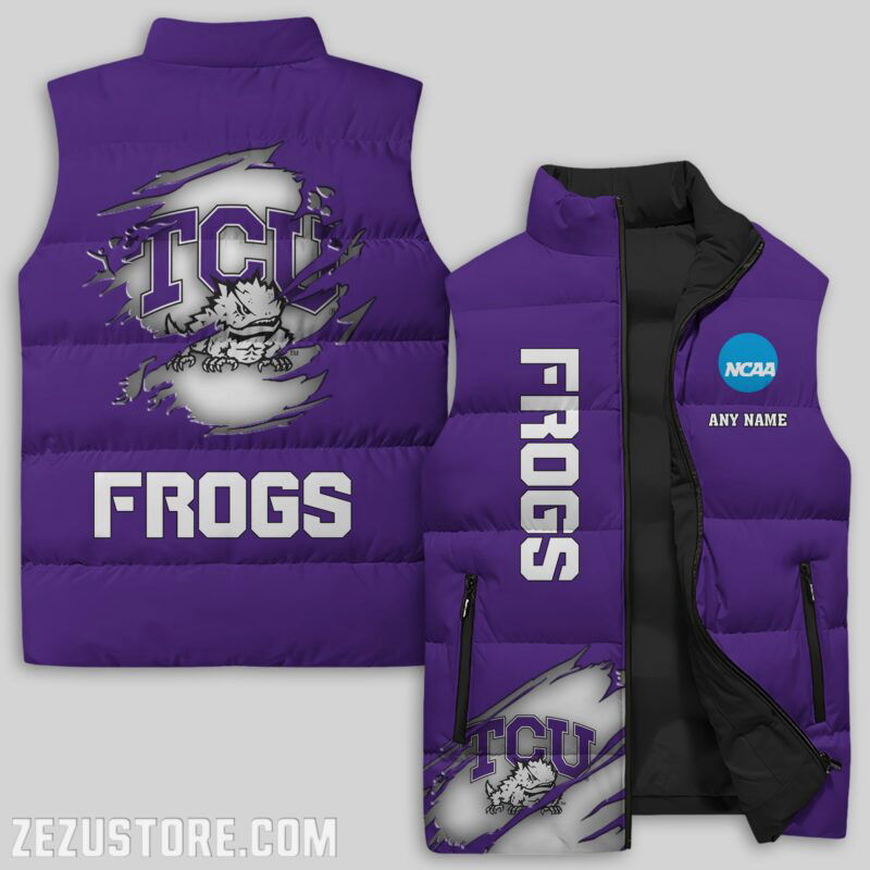 Sportswearmerch TCU Horned Frogs NCAA Sleeveless Puffer Jacket For Fans