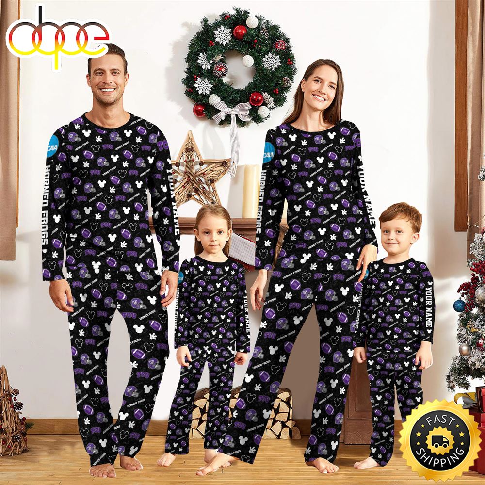 Sportswearmerch TCU Horned Frogs NCAA x Mickey Mouse Personalized Pajamas Family For Fan