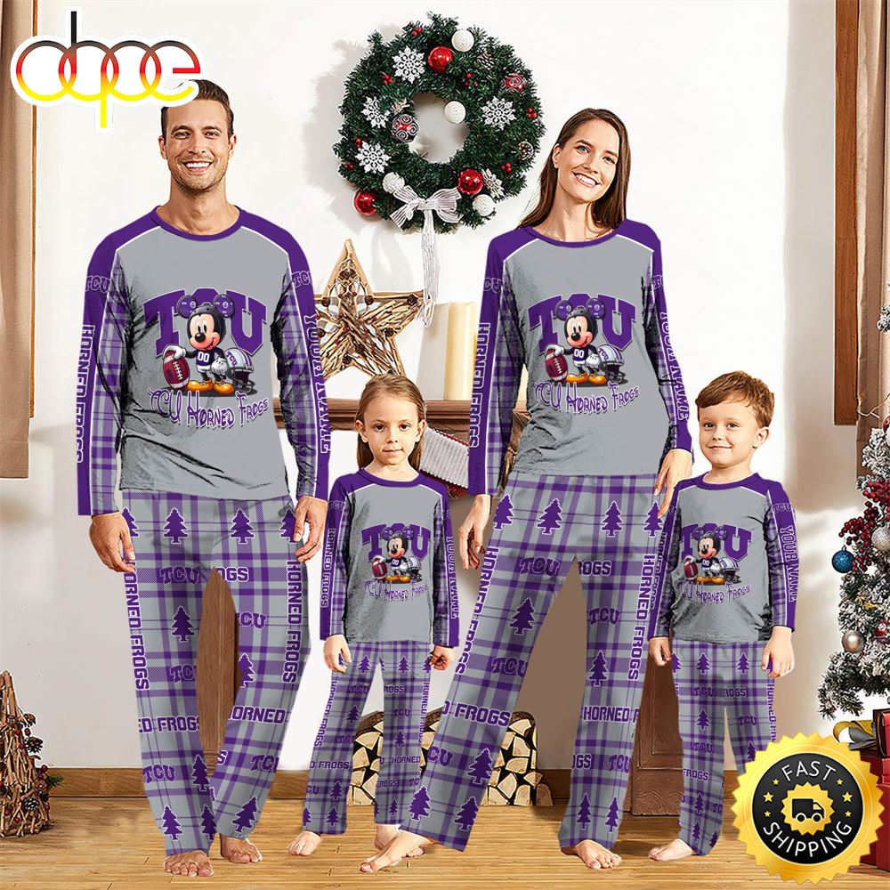 Sportswearmerch TCU Horned Frogs NCAA x Mickey Mouse Personalized Pajamas Family For Fan