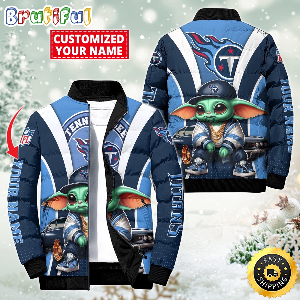 Sportswearmerch Tennessee Titans NFL Baby Yoda Puffer Jacket For Fan