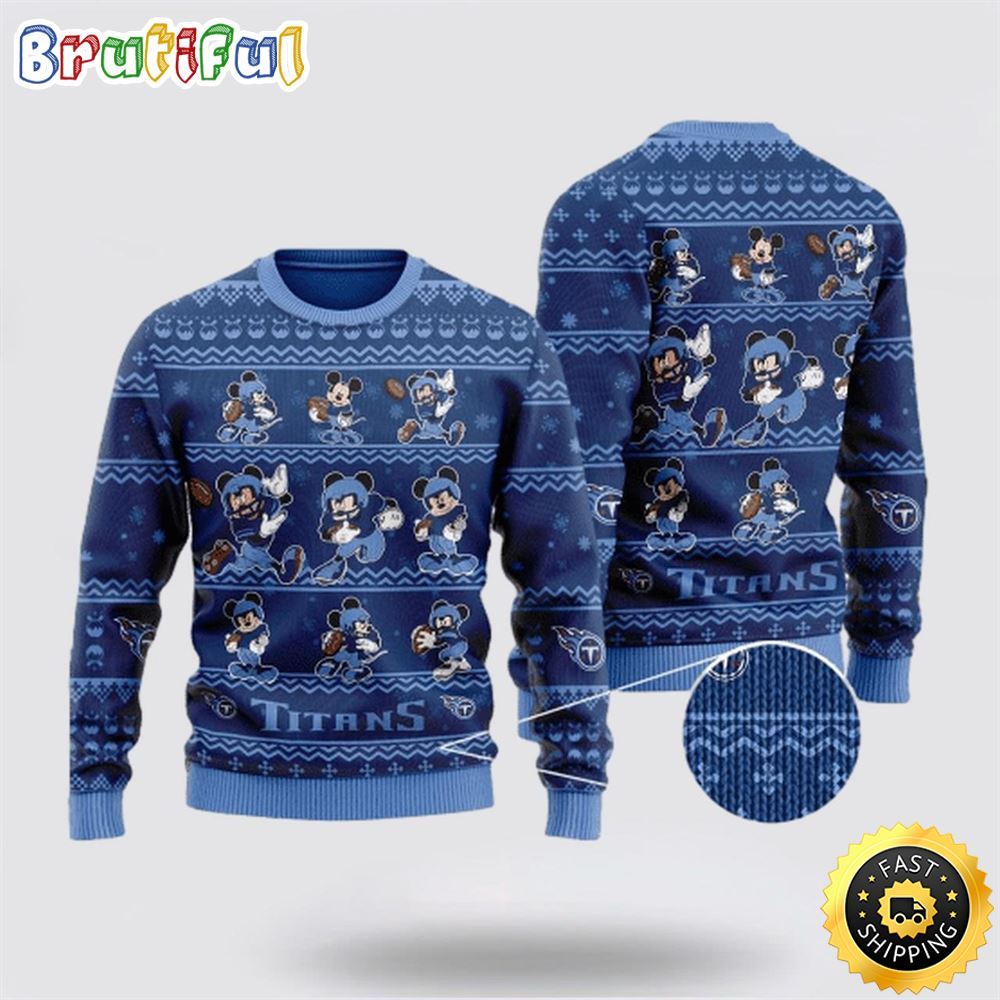Sportswearmerch Tennessee Titans NFL Captain Mickey Mouse Christmas Sweater For Fan