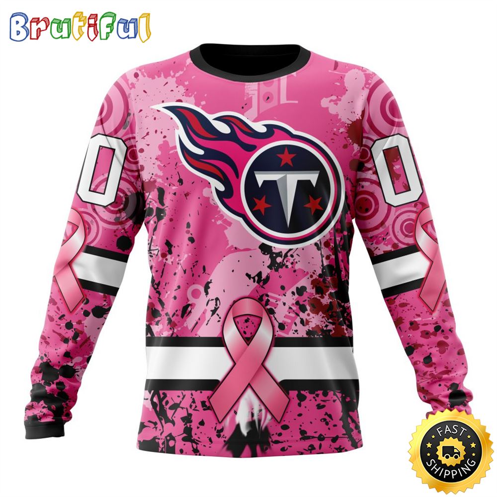Sportswearmerch Tennessee Titans NFL Crewneck Breast Cancer Personalized Sweater For Fan