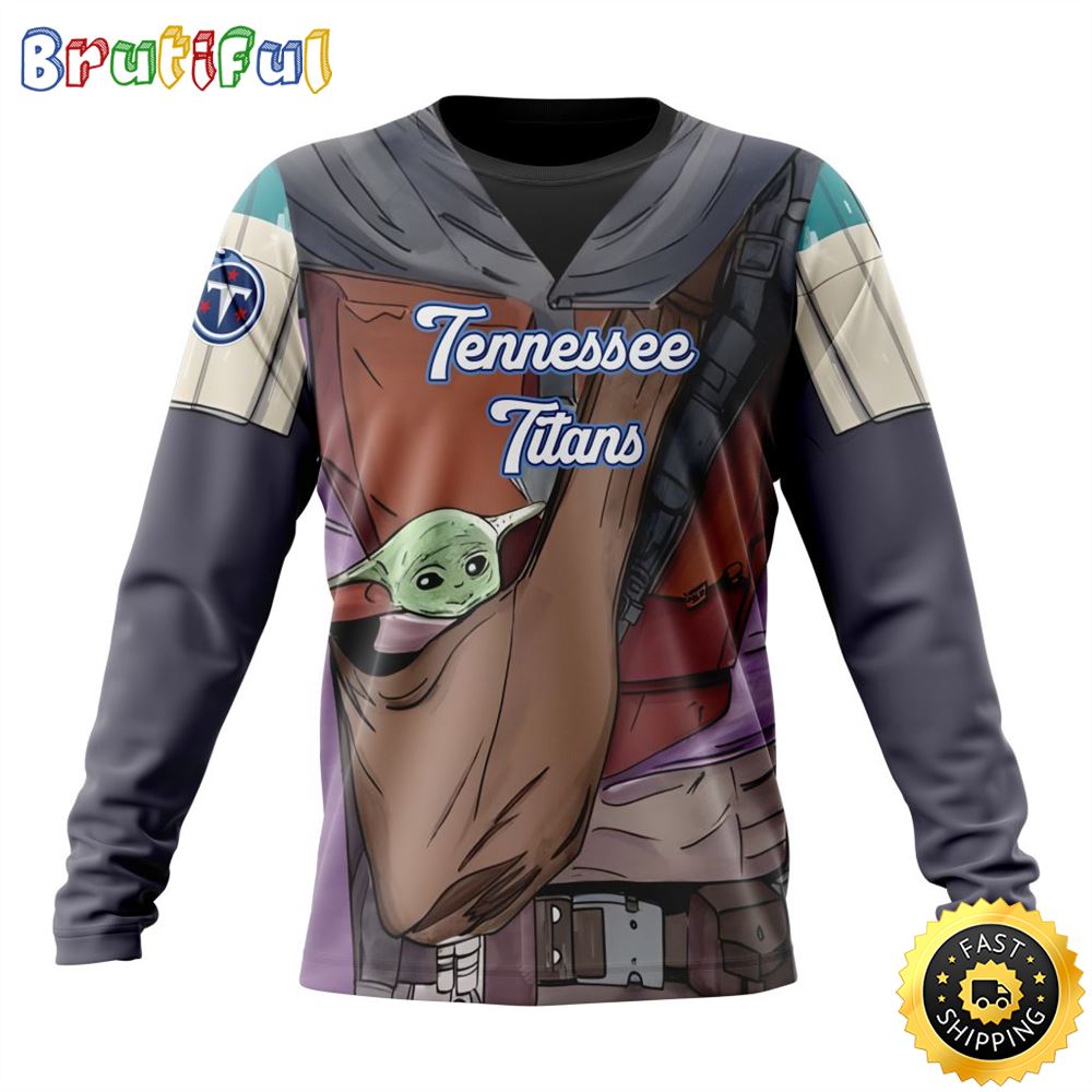 Sportswearmerch Tennessee Titans NFL Crewneck Mandalorian And Baby Yoda Personalized Sweater For Fan