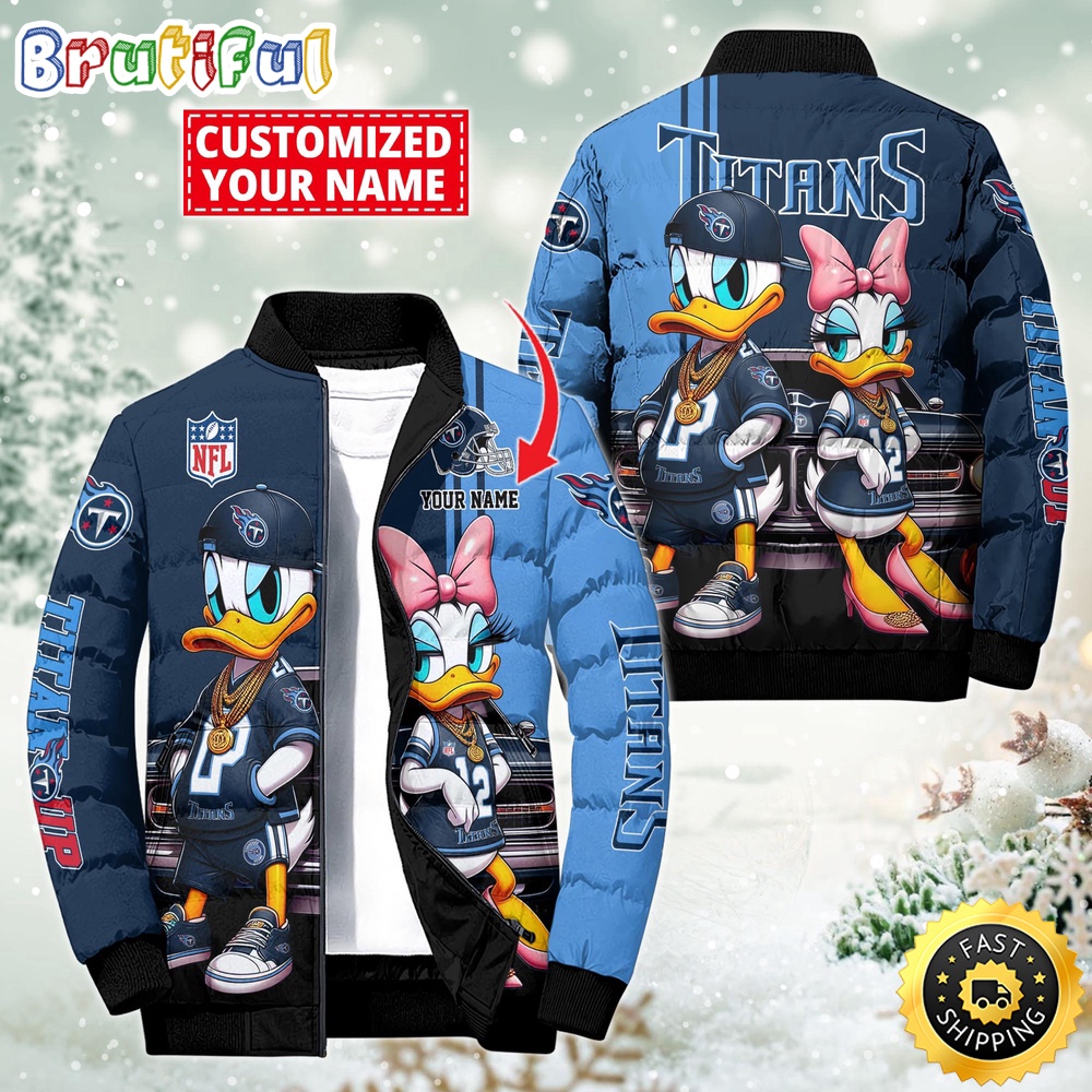 Sportswearmerch Tennessee Titans NFL Donald Duck Puffer Jacket For Fan