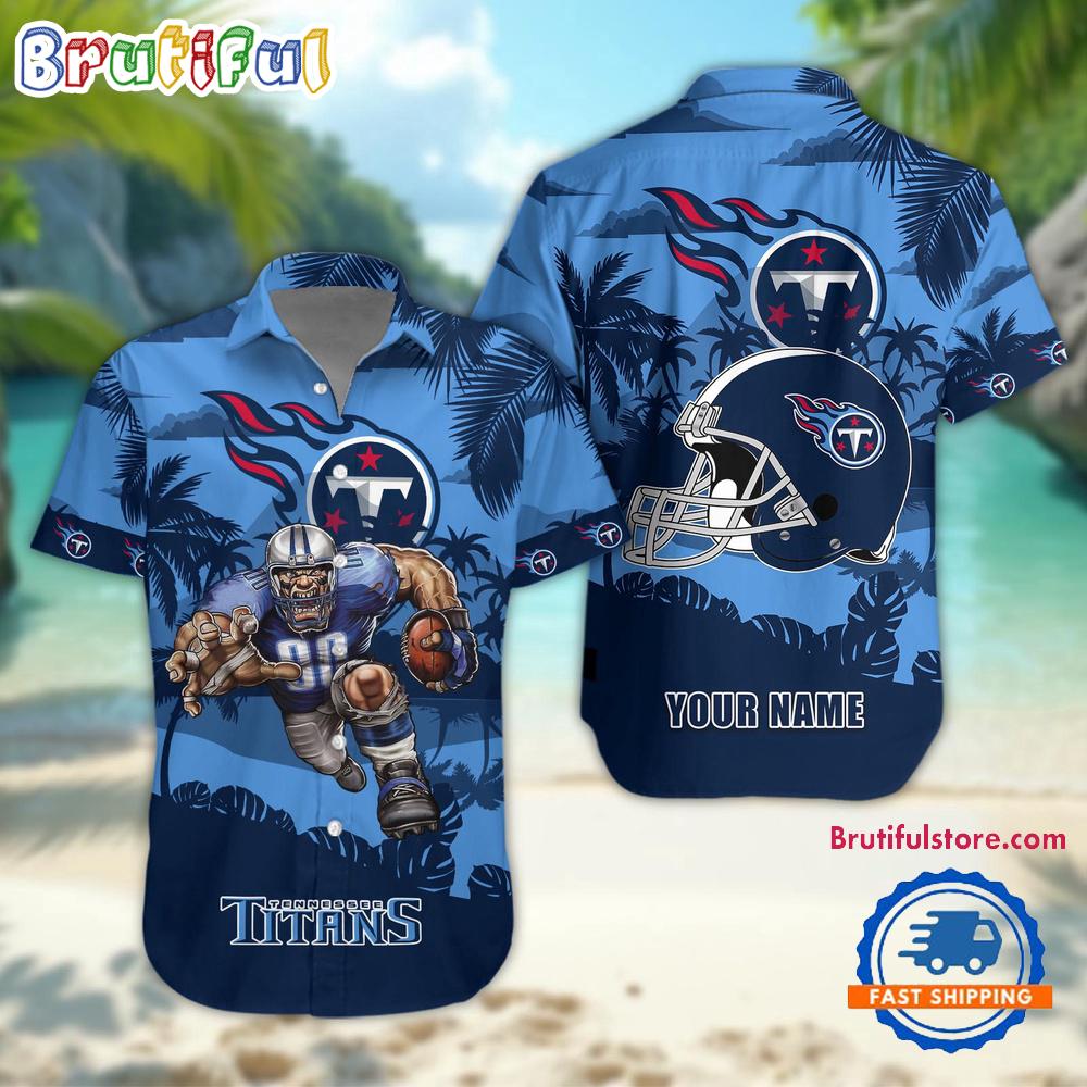 Sportswearmerch Tennessee Titans NFL Football Mascot Summer Personalized Hawaiian Shirt For Fan
