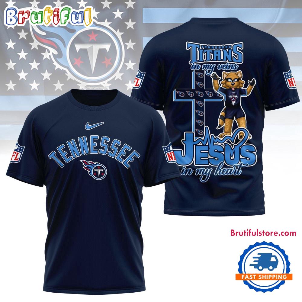 Sportswearmerch Tennessee Titans NFL In My Veins In My Heart T-Shirt For Fan