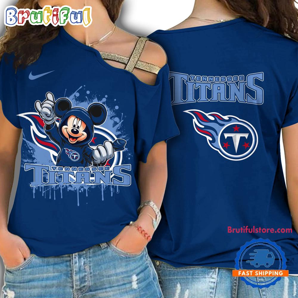 Sportswearmerch Tennessee Titans NFL Mickey Mouse Strapless Sleeve Short For Fan