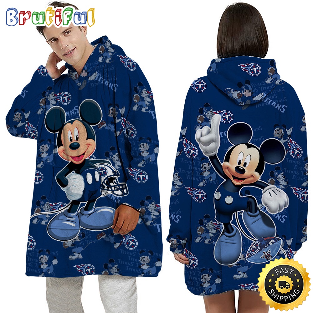 Sportswearmerch Tennessee Titans NFL Mouse Lover Personalized Blaket Hoodie For Fan