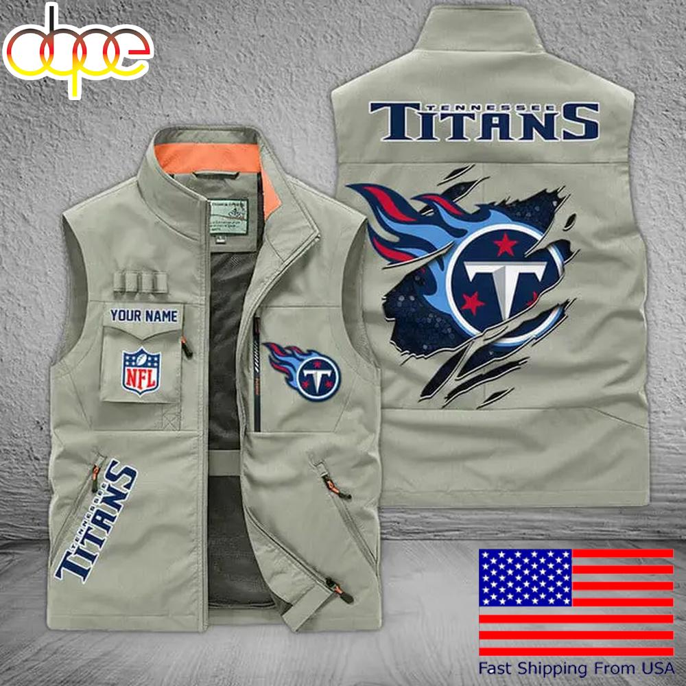 Sportswearmerch Tennessee Titans NFL On Back Personalized Pocket Vest For Fan