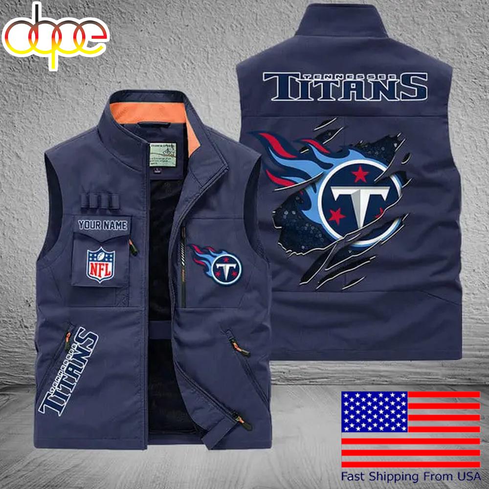 Sportswearmerch Tennessee Titans NFL On Back Personalized Pocket Vest For Fan
