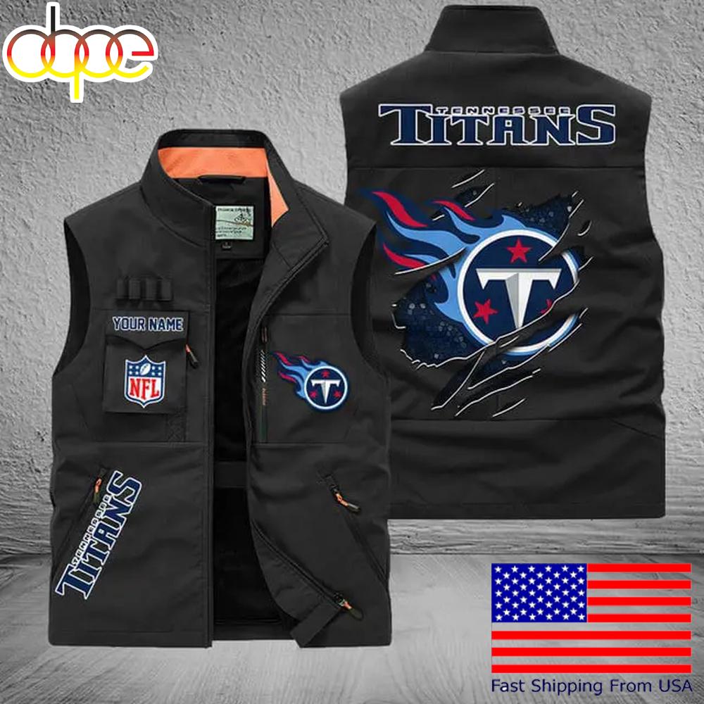 Sportswearmerch Tennessee Titans NFL On Back Personalized Pocket Vest For Fan