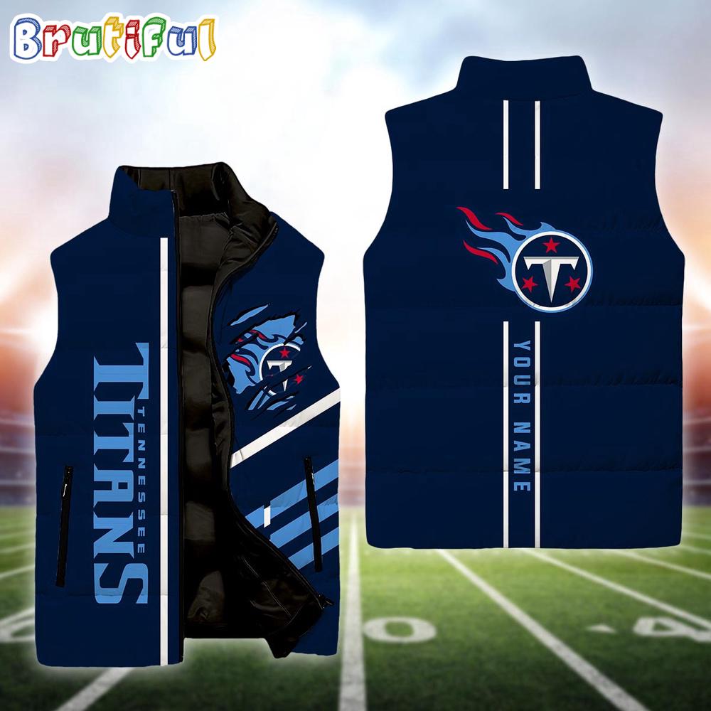 Sportswearmerch Tennessee Titans NFL Personalized Sleeveless Down Puffer Jacket For Fan