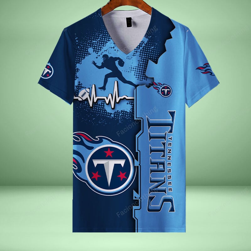 Sportswearmerch Tennessee Titans NFL Personalized V-neck Women T-shirt For Fan