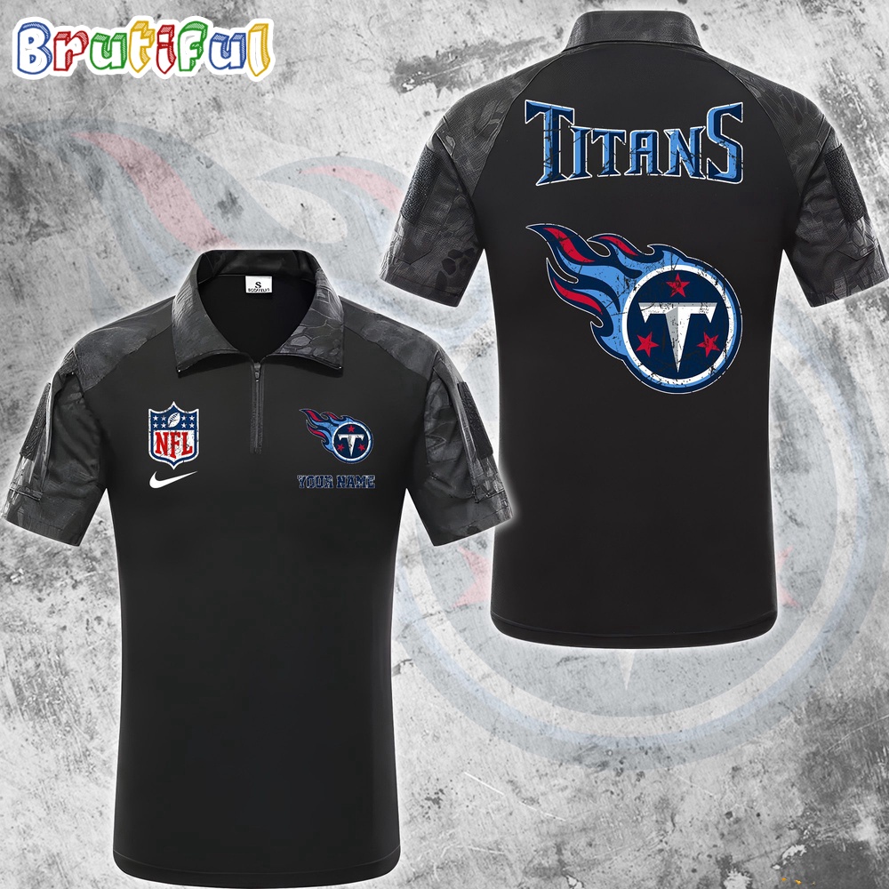 Sportswearmerch Tennessee Titans NFL Personalized Zip Polo Shirt For Fan