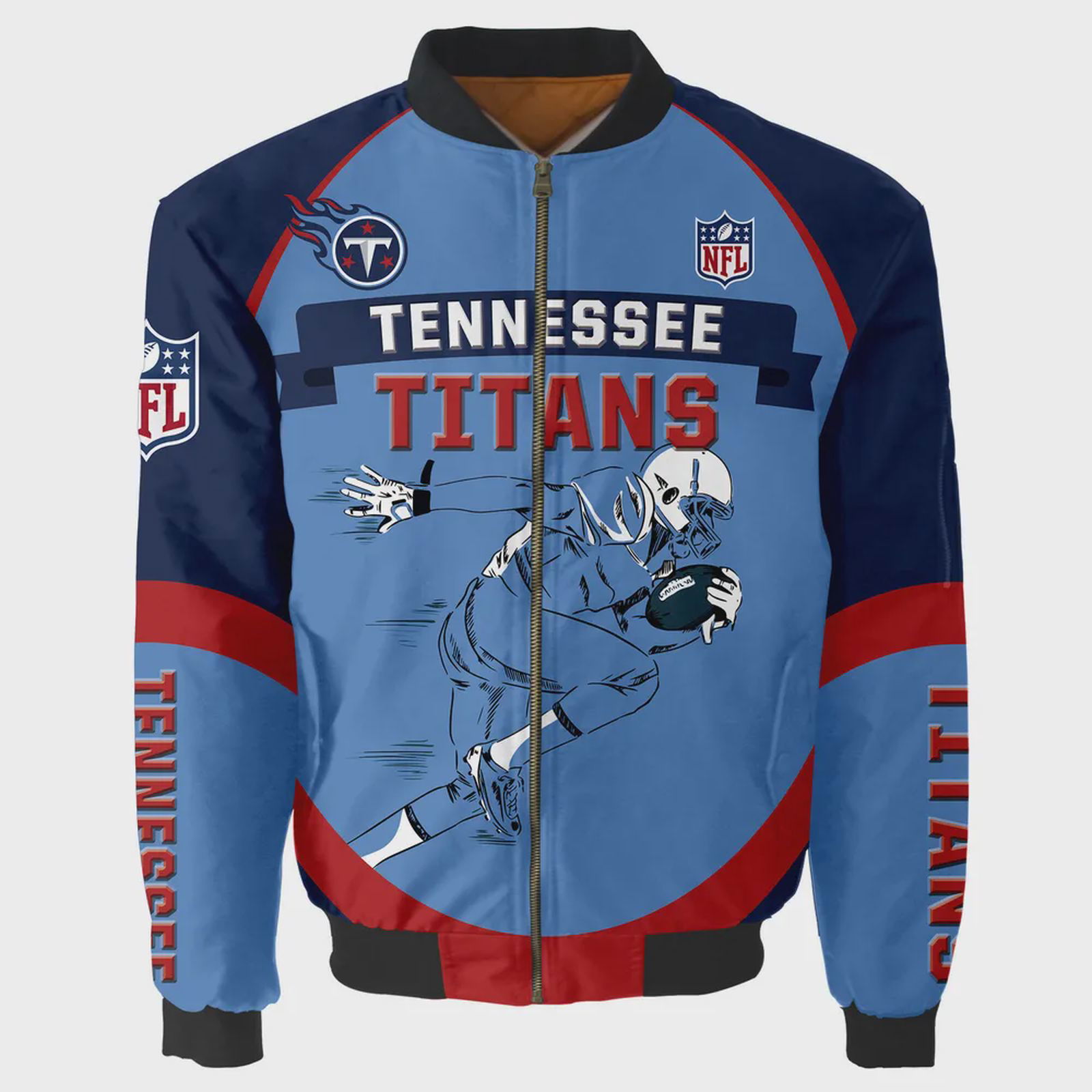 Sportswearmerch Tennessee Titans NFL Players Running Pattern Bomber Jacket For Fan