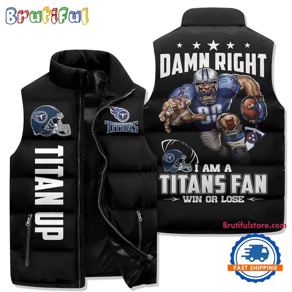 Sportswearmerch Tennessee Titans NFL Sleeveless Puffer Jacket For Fan