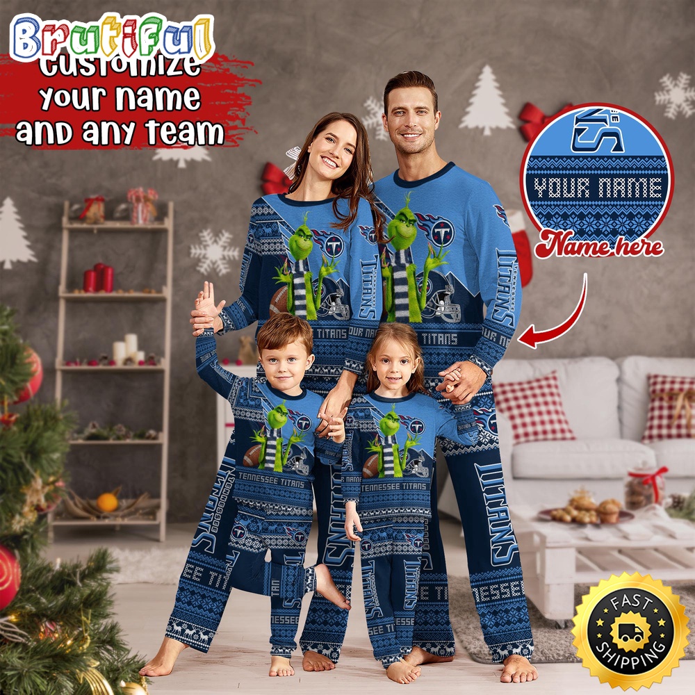 Sportswearmerch Tennessee Titans NFL Sports Personalized Pajamas Family For Fan