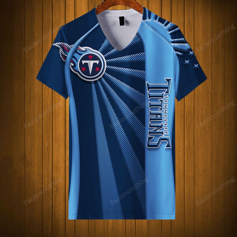 Sportswearmerch Tennessee Titans NFL V-neck Women T-shirt Personalized For Fan