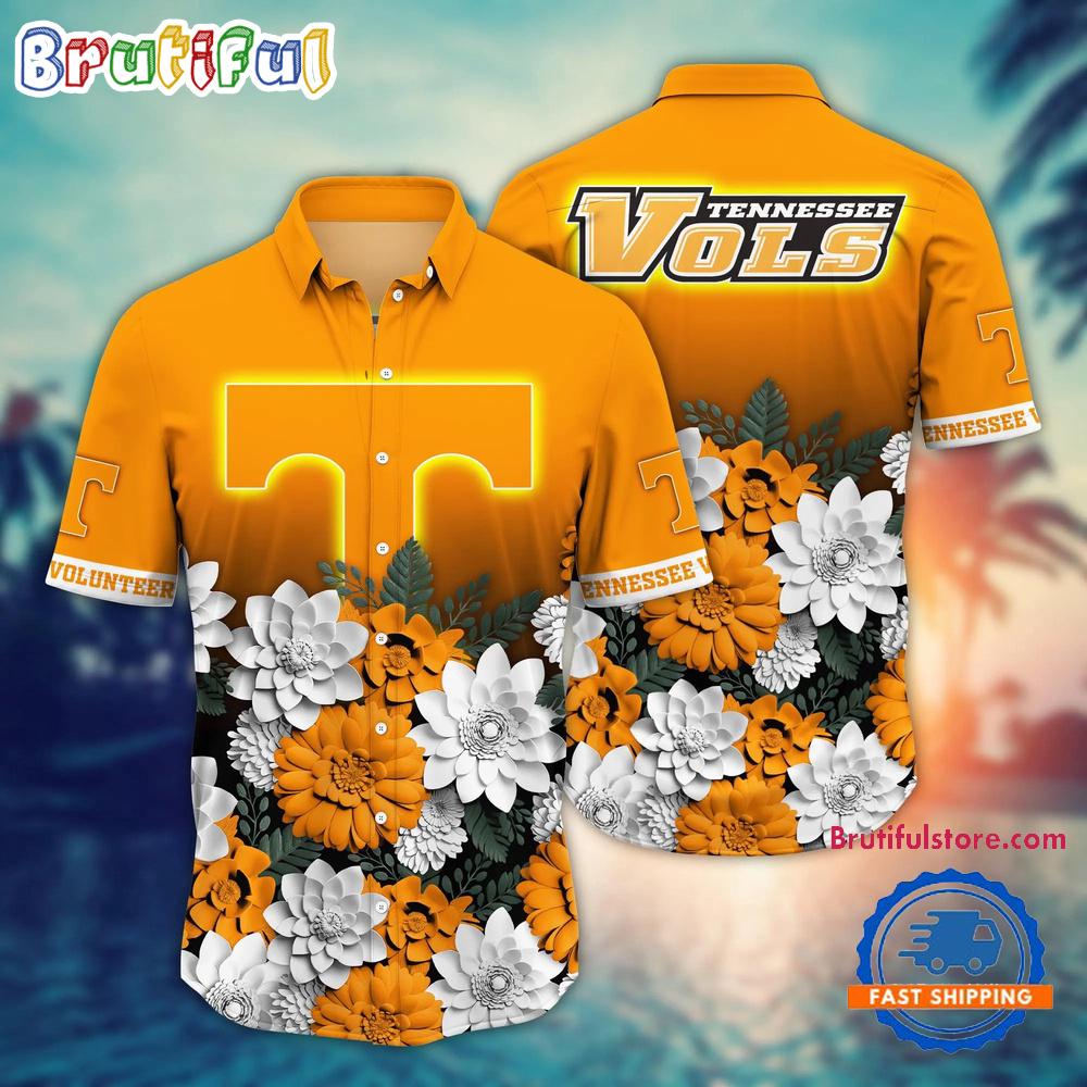 Sportswearmerch Tennessee Volunteers NCAA Flower Tropical Summer Beach Hawaiian Shirt For Fan