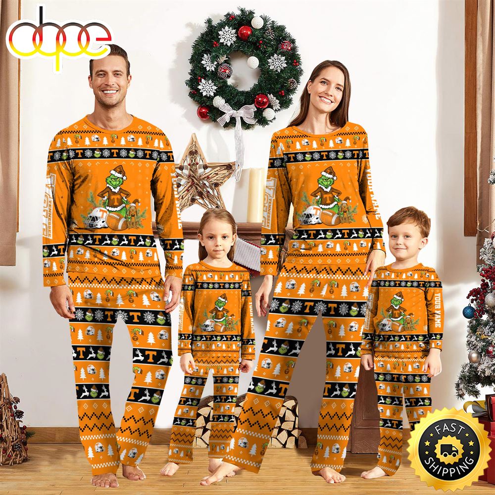 Sportswearmerch Tennessee Volunteers NCAA Grinch Christmas Personalized Pajamas For Fan