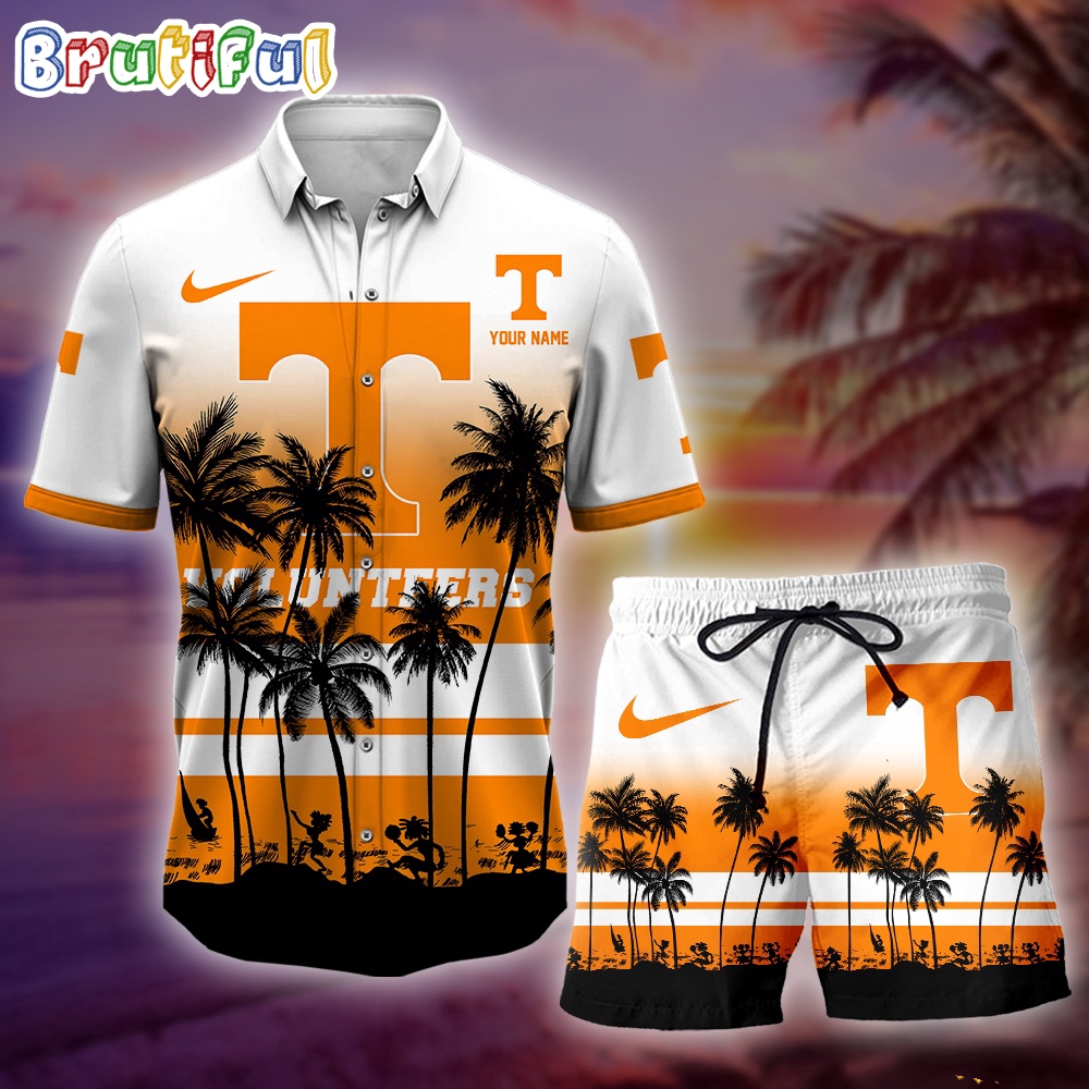 Sportswearmerch Tennessee Volunteers NCAA Palm Tree Summer Personalized Set Short Set For Fan