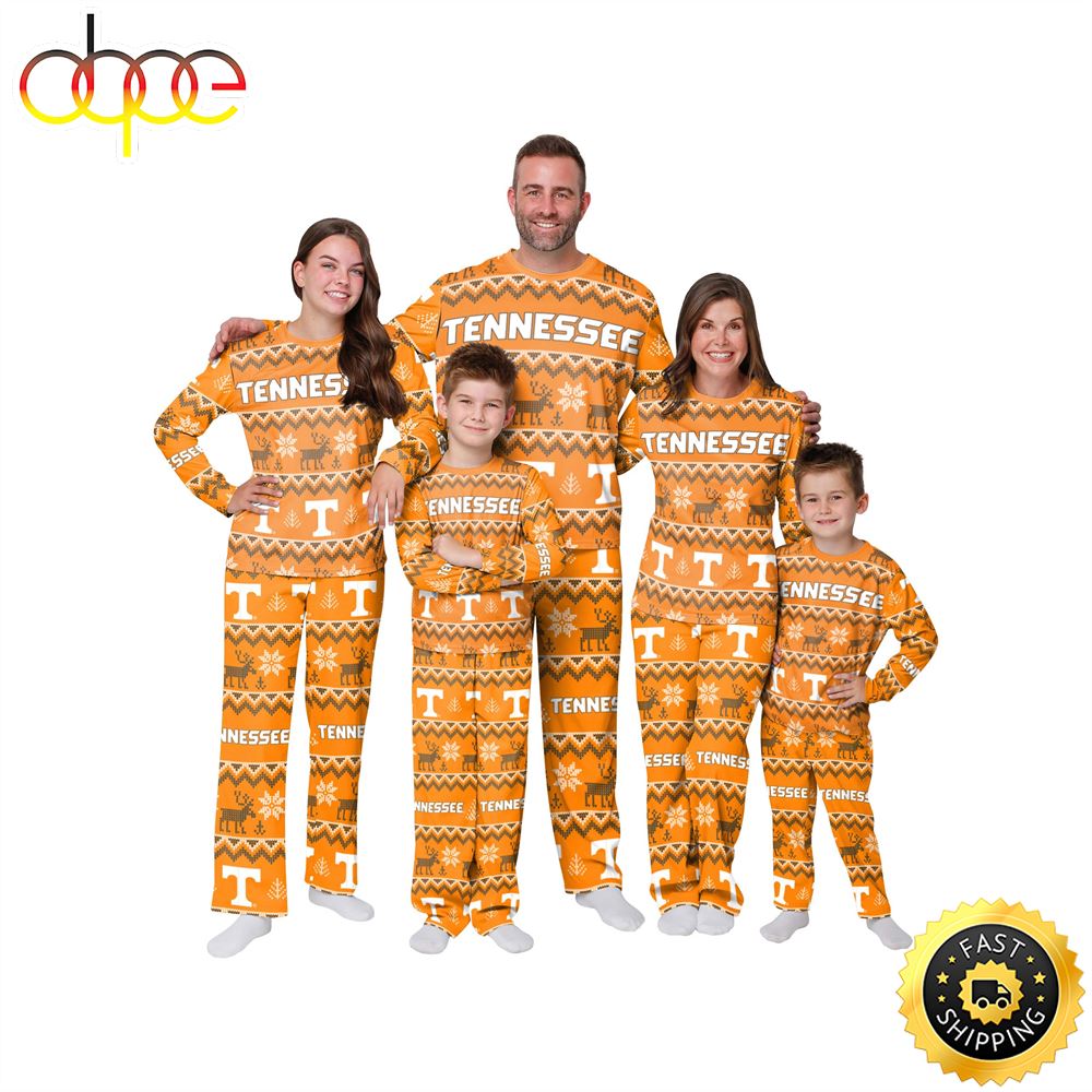 Sportswearmerch Tennessee Volunteers NCAA Patterns Essentials Christmas Personalized Pajamas For Fan