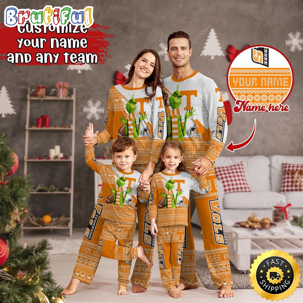 Sportswearmerch Tennessee Volunteers NCAA Personalized Pajamas Family For Fan
