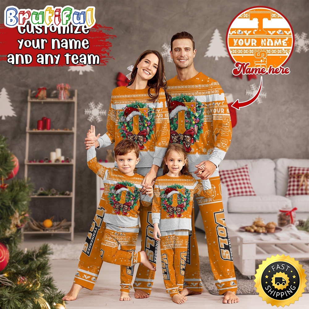 Sportswearmerch Tennessee Volunteers NCAA Personalized Pajamas Family For Fan