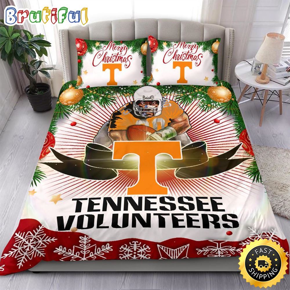 Sportswearmerch Tennessee Volunteers NCAA Christmas Bedding Sets Merry For Fan