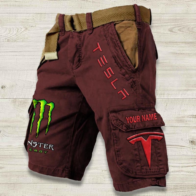 Sportswearmerch Tesla Car Denim Short For Fan