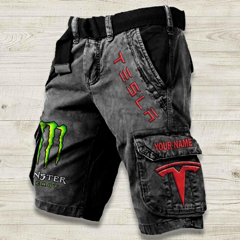 Sportswearmerch Tesla Car Denim Short For Fan
