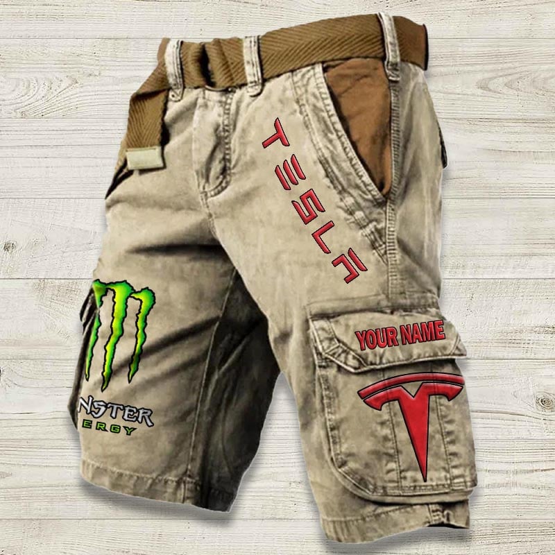 Sportswearmerch Tesla Car Denim Short For Fan