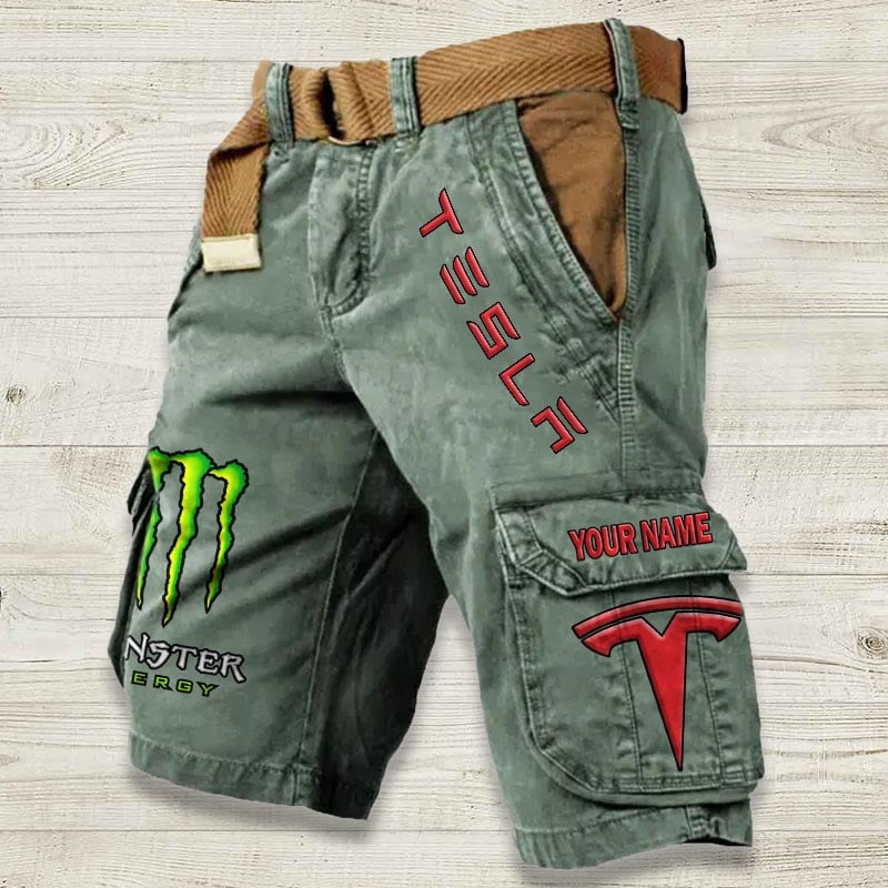 Sportswearmerch Tesla Car Denim Short For Fan