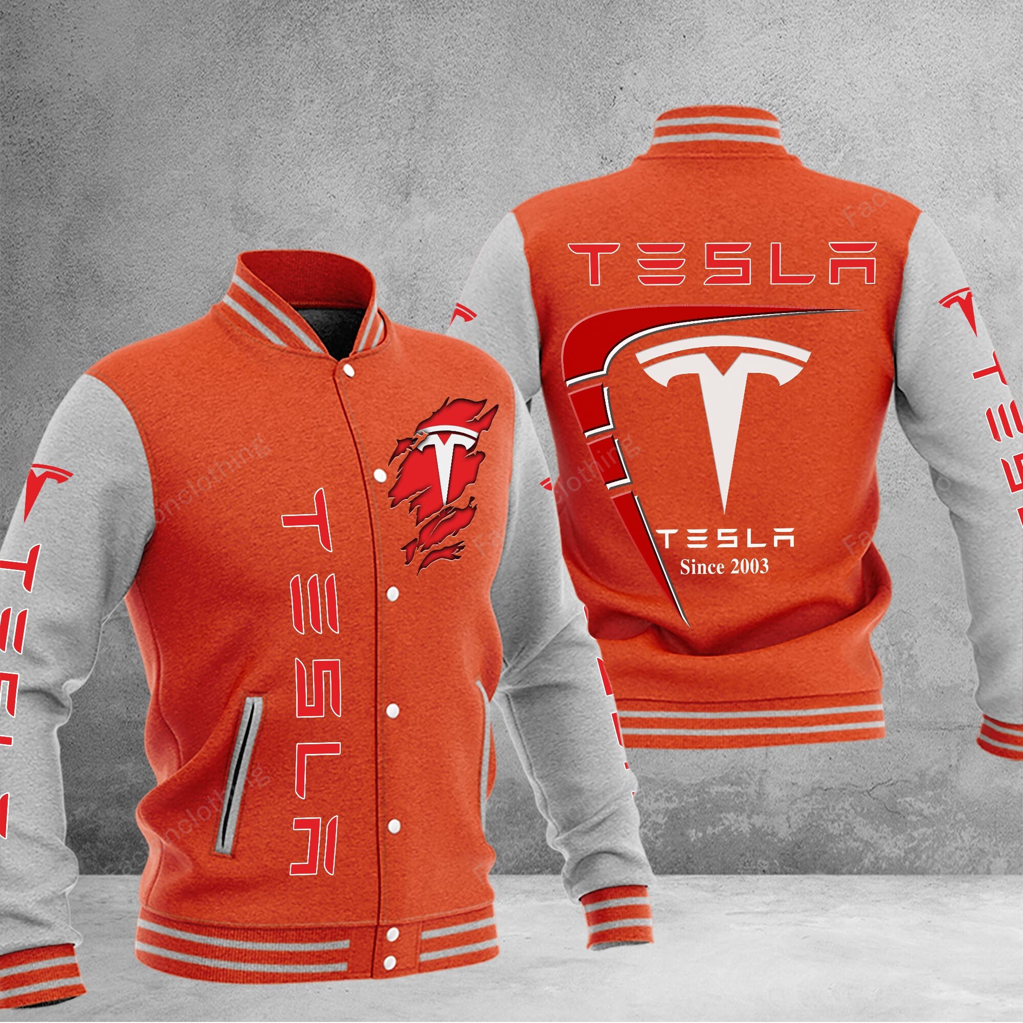 Sportswearmerch Tesla Car Personalized Baseball Jacket For Fan
